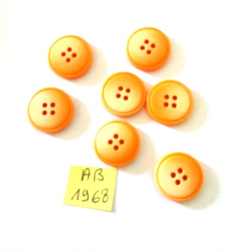 7 boutons en résine orange - 18mm - ab1968
