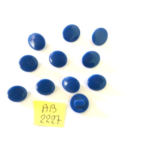 11 boutons en résine bleu - 12mm - ab2227