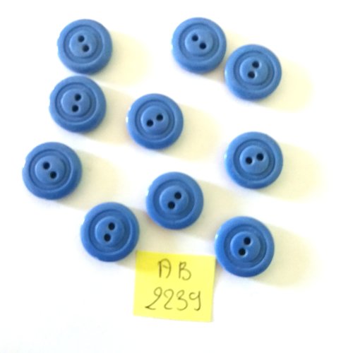 10 boutons en résine bleu - 14mm - ab2239