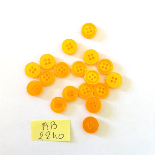 18 boutons en résine orange - 10mm - ab2240