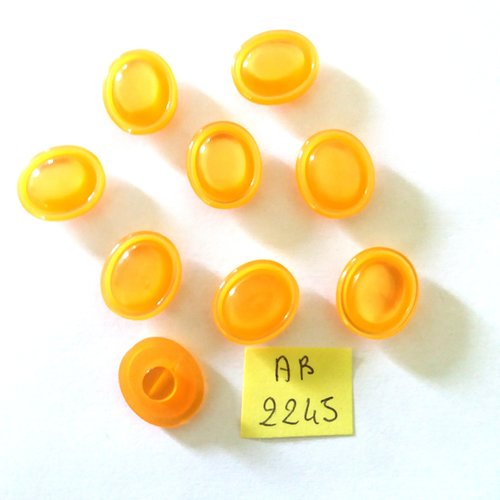 9 boutons en résine orange - 15x18mm - ab2245