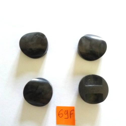4 boutons en résine gris - 21mm - 69f