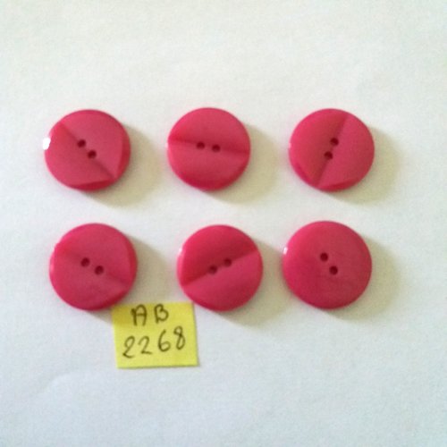 6 boutons en résine fuchsia foncé - 20mm - ab2268