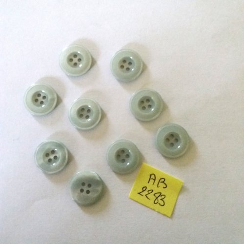 9 boutons en résine bleu clair - 14mm - ab2283