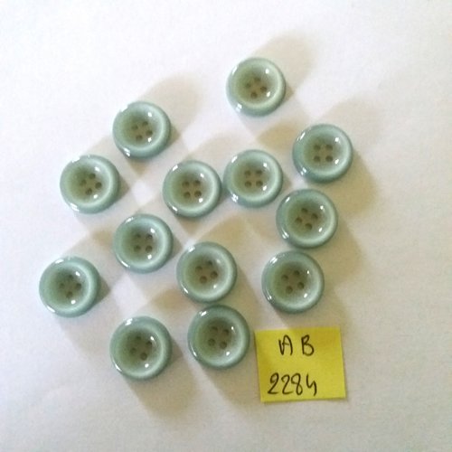 13 boutons en résine bleu/vert - 13mm - ab2284