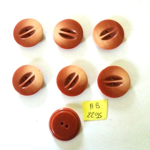 7 boutons en résine marron - 23mm - ab2295