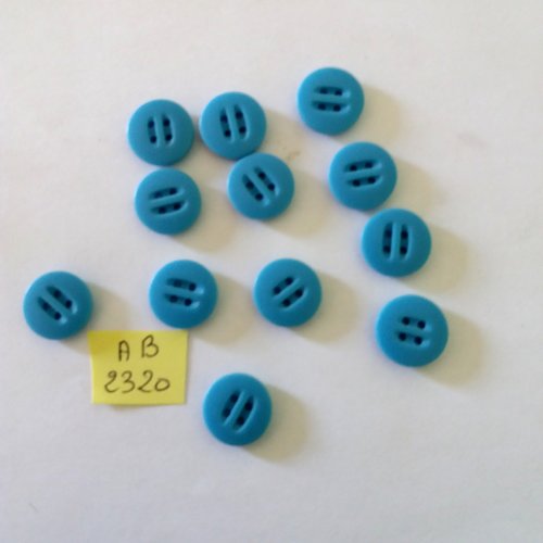 12 boutons en résine bleu - 14mm - ab2320