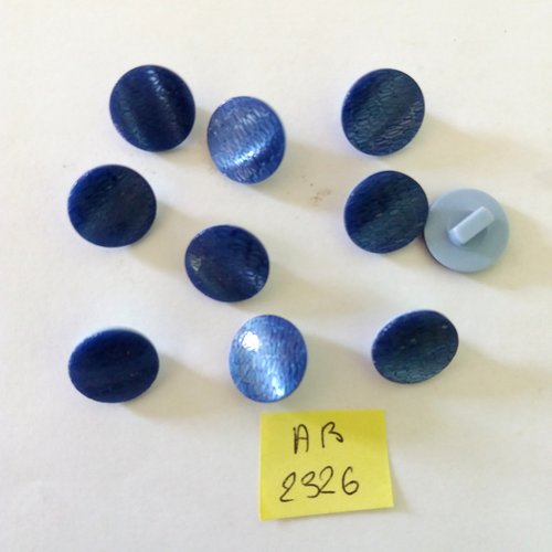 10 boutons en résine bleu - 13mm - ab2326