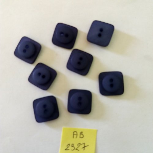 8 boutons en résine bleu - 14x14mm - ab2327
