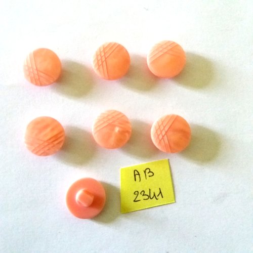 7 boutons en résine rose  - 15mm - ab2341