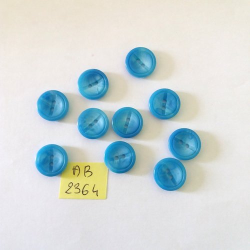10 boutons en résine bleu  - 14mm - ab2364