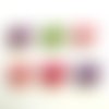 6 boutons fantaisies en bois - tete de chat - multicolore - 22x29mm - f5 n°1