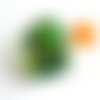 1 pendentif en verre vert - 39x51mm - 254f