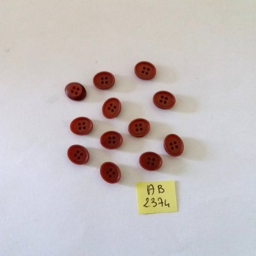 12 boutons en résine marron - 9x10mm - ab2374