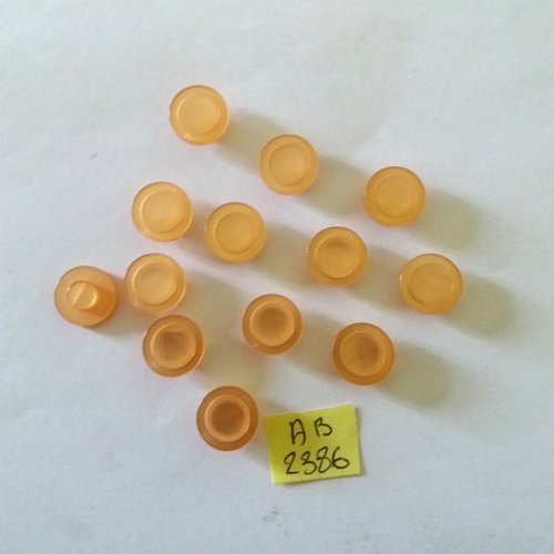 13 boutons en résine orange- 12mm - ab2386