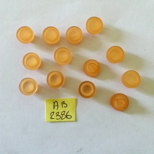 13 boutons en résine orange- 10mm - ab2386