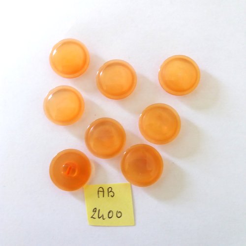 8 boutons en résine orange - 18mm - ab2400