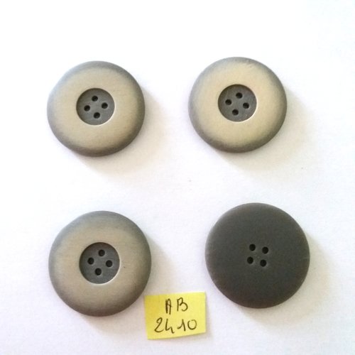 4 boutons en résine gris - 35mm - ab2410