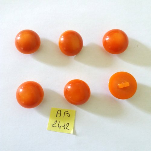6 boutons boule en résine orange - 18mm - ab2412