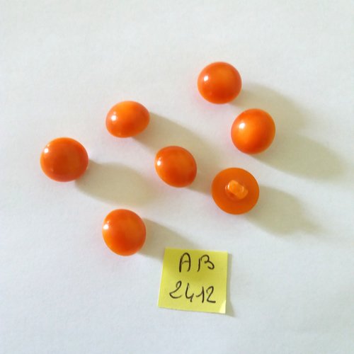 7 boutons boule en résine orange - 13mm - ab2412