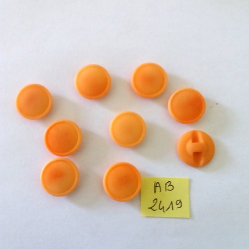 9 boutons en résine orange - 15mm - ab2419