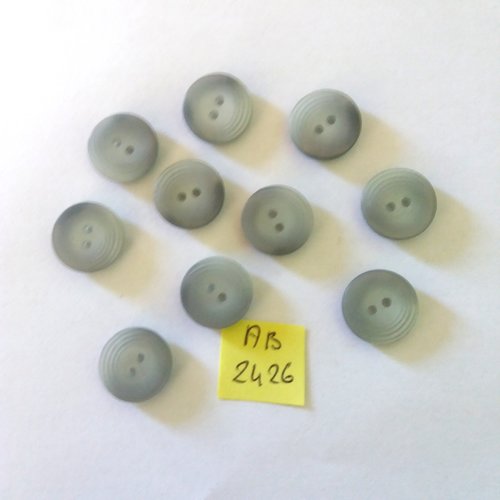 10 boutons en résine gris - 15mm - ab2426