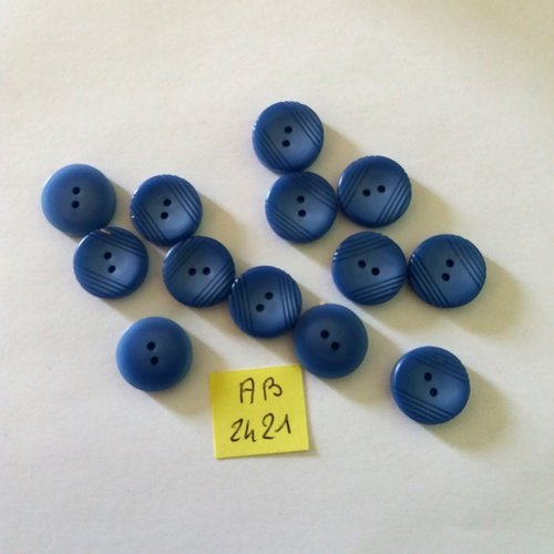 13 boutons en résine bleu - 14mm - ab2421