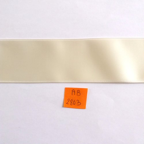 1m de ruban satin double face ivoire - polyester - 40mm - ab2803