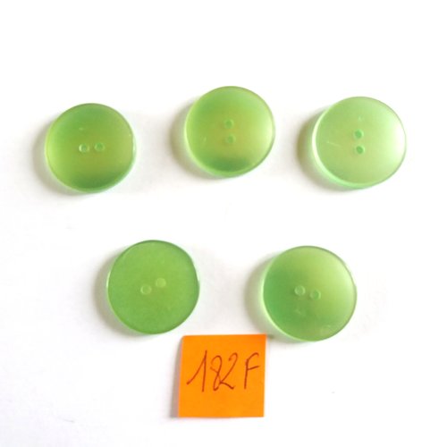 5 boutons en résine vert - 21mm - 182f