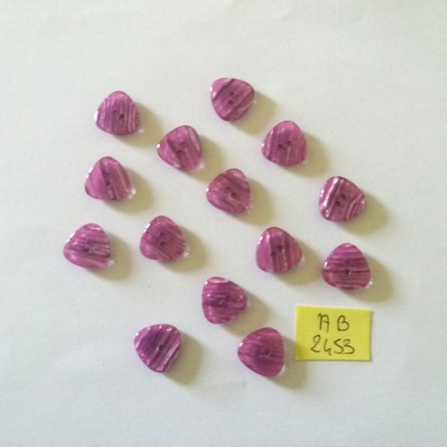 14 boutons en résine violet - 13mm - ab2453