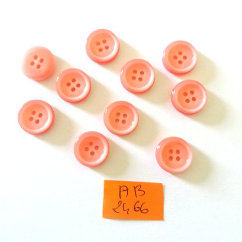10 boutons en résine rose - 13mm - ab2466