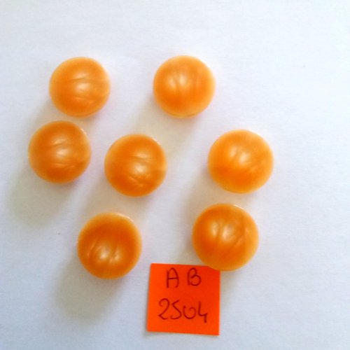 7 boutons en résine orange - 18mm - ab2504