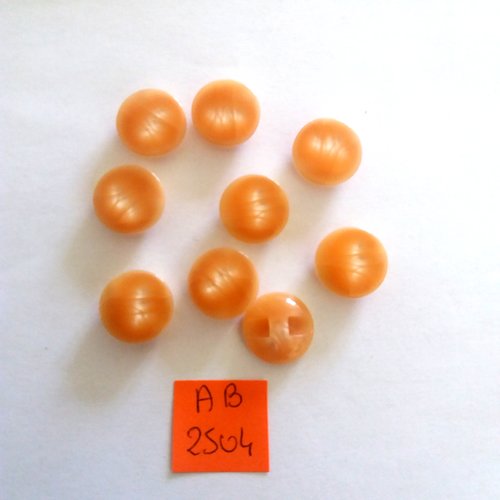 9 boutons en résine orange - 15mm - ab2504