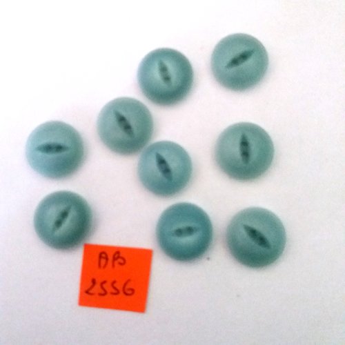 9 boutons en résine bleu - 15mm - ab2556