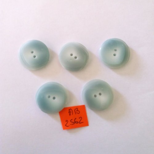 5 boutons en résine bleu très clair - 23mm - ab2562