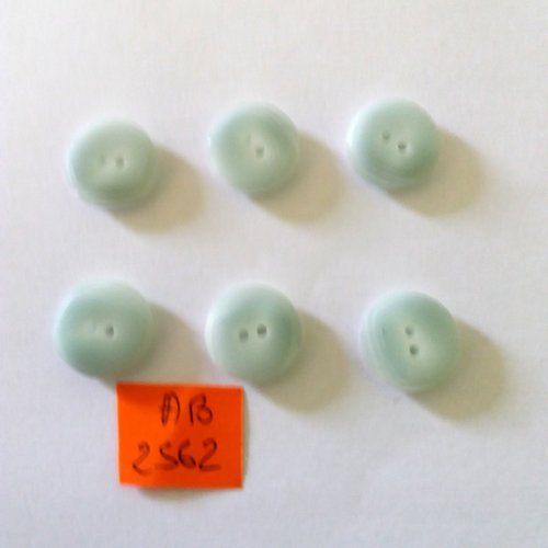 6 boutons en résine bleu très clair - 15mm - ab2562