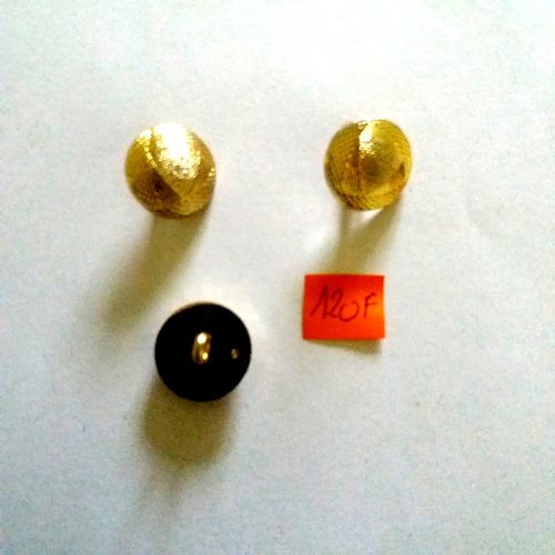 3 boutons en résine doré - 18mm - 120f