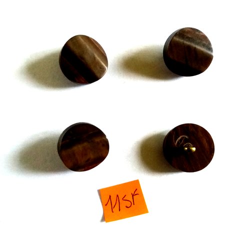 4 boutons en résine marron - 17mm - 115f