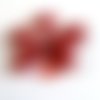 7 boutons en résine rouge/violine - 19x22mm - ab1791