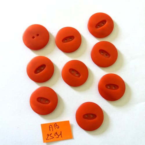 9 boutons en résine marron - 21mm - ab2591