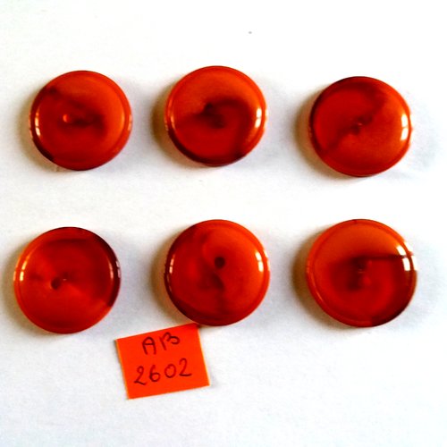 6 boutons en résine marron - 28mm - ab2602