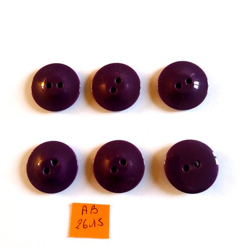 6 boutons en résine violet - 27mm - ab2615