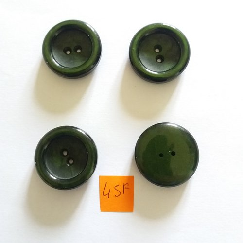 4 boutons en résine vert - 30mm - 45f