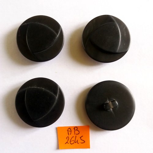 4 boutons en résine gris - 30mm - ab2645