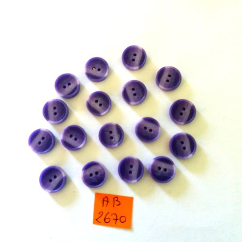 17 boutons en résine violet dégradé - 12mm - ab2670