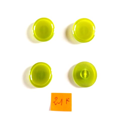 4 boutons en résine vert - 20x22mm - 21f