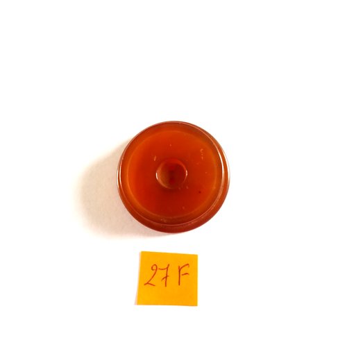 1 bouton en résine marron opaque - vintage- art deco - 35mm - 27f