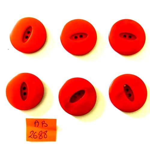 6 boutons en résine marron clair - 27mm - ab2689