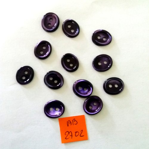 12 boutons en nacre violet - 13mm - ab2702