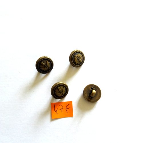 4 boutons en résine bronze - 14mm - 47f